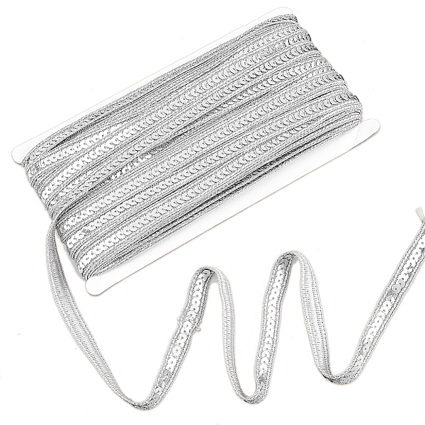 PandaHall Sparkle Polyester Ribbons, with PVC Plastic Paillette, Garment Accessories, Silver, 1/2 inch(13mm), about 35 Yards(32m)/Card...
PandaHall Sparkle Polyester Ribbons, with PVC Plastic Paillette, Garment Accessories, Silver, 1/2 inch(13mm), about 35 Yards(32m)/Card...