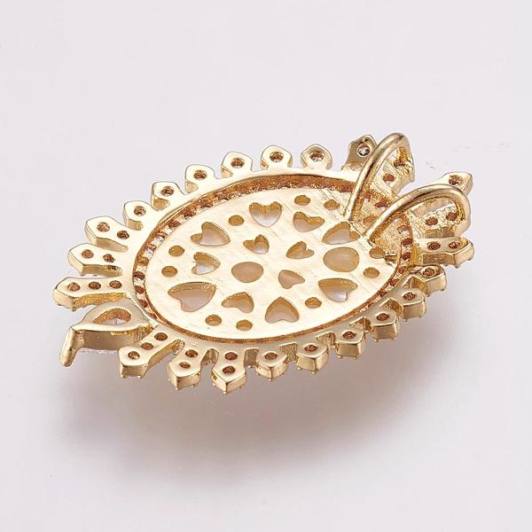 PandaHall Brass Micro Pave Cubic Zirconia Pendants, with Shell, Long-Lasting Plated, Oval, Real 18K Gold Plated, 37x25x6mm, Hole: 2mm...
PandaHall Brass Micro Pave Cubic Zirconia Pendants, with Shell, Long-Lasting Plated, Oval, Real 18K Gold Plated, 37x25x6mm, Hole: 2mm...
