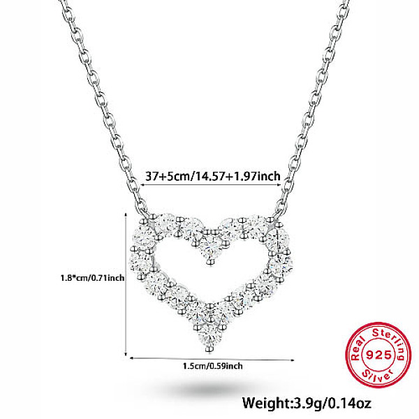 PandaHall 925 Sterling Silver Heart Shape Pendant Necklaces for Women, with Clear Cubic Zirconia, Platinum, 14-5/8 inch(37cm) Sterling...
PandaHall 925 Sterling Silver Heart Shape Pendant Necklaces for Women, with Clear Cubic Zirconia, Platinum, 14-5/8 inch(37cm) Sterling...