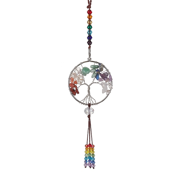 PandaHall 7 Chakra Gemstone Chip Pendant Decoration, Tree of Life Ornament with Tassel Glass Beads, 255mm, Pendant: 180x51x12.5mm Mixed...
PandaHall 7 Chakra Gemstone Chip Pendant Decoration, Tree of Life Ornament with Tassel Glass Beads, 255mm, Pendant: 180x51x12.5mm Mixed...