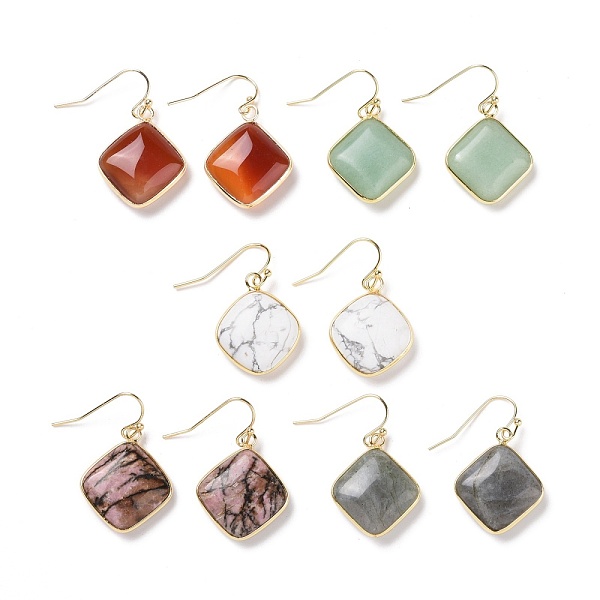 PandaHall Natural & Synthetic Mixed Stone Dangle Earrings, Square, with Brass Findings, Lead Free & Cadmium Free, Golden, 35mm, Pin: 0.6mm...
PandaHall Natural & Synthetic Mixed Stone Dangle Earrings, Square, with Brass Findings, Lead Free & Cadmium Free, Golden, 35mm, Pin: 0.6mm...