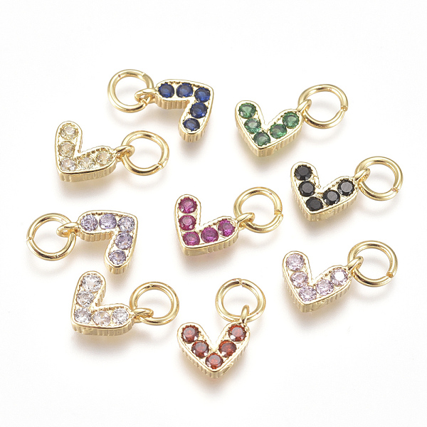 PandaHall Brass Micro Pave Cubic Zirconia Charms, with Jump Ring, Long-Lasting Plated, Real 18K Gold Plated, Heart, Mixed Color, 6x8x2mm..., Multicolor
PandaHall Brass Micro Pave Cubic Zirconia Charms, with Jump Ring, Long-Lasting Plated, Real 18K Gold Plated, Heart, Mixed Color, 6x8x2mm..., Multicolor