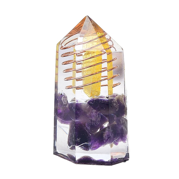 PandaHall Tower Resin Hexagon Prism Energy Generators, Reiki Natural Amethyst Chips Inside for Home Office Desk Decoration, 50~55x20~25mm...
PandaHall Tower Resin Hexagon Prism Energy Generators, Reiki Natural Amethyst Chips Inside for Home Office Desk Decoration, 50~55x20~25mm...