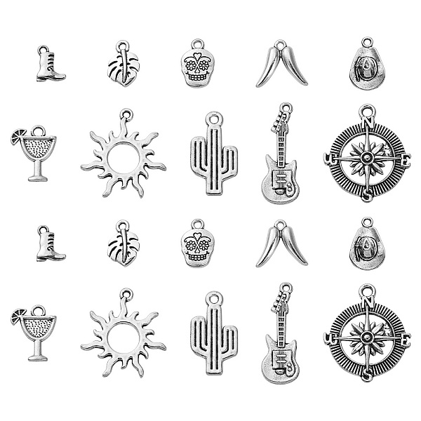 PandaHall 100Pcs 10 Styles Tibetan Style Alloy Pendants, Cadmium Free & Lead Free, Compass & Cactus & Sun, Antique Silver, 29.5x25x3mm, Hole...
PandaHall 100Pcs 10 Styles Tibetan Style Alloy Pendants, Cadmium Free & Lead Free, Compass & Cactus & Sun, Antique Silver, 29.5x25x3mm, Hole...