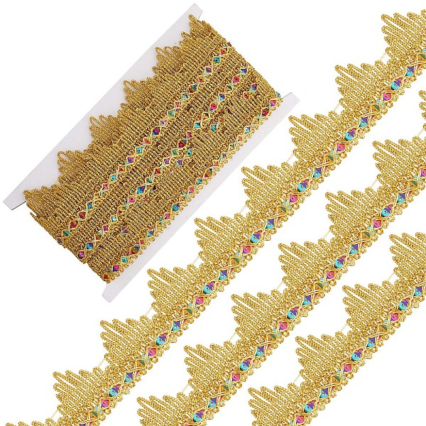 PandaHall GORGECRAFT 5 Yards Metallic Lace Trim 1.5 Inch Width Gimp Braid Fringe Gold Embroidery Venice Ribbon Edge with Sequins Triangle...
PandaHall GORGECRAFT 5 Yards Metallic Lace Trim 1.5 Inch Width Gimp Braid Fringe Gold Embroidery Venice Ribbon Edge with Sequins Triangle...