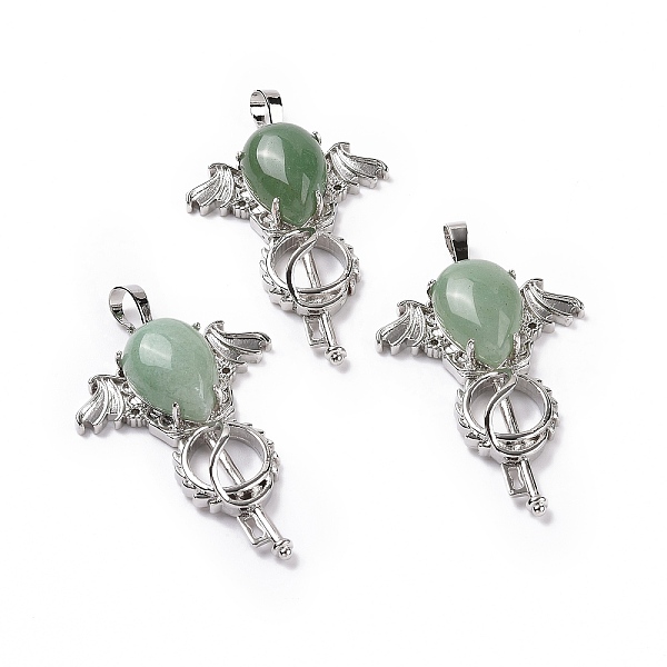 PandaHall Natural Green Aventurine Teardrop Pendants, Key Charms, with Rack Plating Platinum Tone Brass Findings, 46x32x9~10.5mm, Hole...
PandaHall Natural Green Aventurine Teardrop Pendants, Key Charms, with Rack Plating Platinum Tone Brass Findings, 46x32x9~10.5mm, Hole...