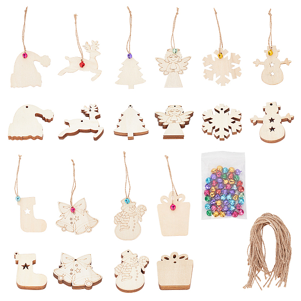 PandaHall WADORN Total 150Pcs Unfinished Christmas Wooden Ornaments with Jingle Bells, Rope, 10 Styles DIY Christmas Wooden Slices Blanks...
PandaHall WADORN Total 150Pcs Unfinished Christmas Wooden Ornaments with Jingle Bells, Rope, 10 Styles DIY Christmas Wooden Slices Blanks...