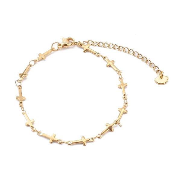 PandaHall 304 Stainless Steel Cross Link Bracelets, with Lobster Claw Clasps, Golden, 7-3/8 inch(18.7cm) 304 Stainless Steel
PandaHall 304 Stainless Steel Cross Link Bracelets, with Lobster Claw Clasps, Golden, 7-3/8 inch(18.7cm) 304 Stainless Steel