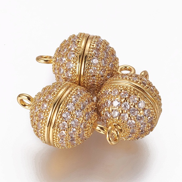 PandaHall Brass Micro Pave Cubic Zirconia Magnetic Clasps with Loops, Round, Clear, Golden, 15~15.5x10mm, Hole: 1.4mm Brass+Cubic Zirconia...
PandaHall Brass Micro Pave Cubic Zirconia Magnetic Clasps with Loops, Round, Clear, Golden, 15~15.5x10mm, Hole: 1.4mm Brass+Cubic Zirconia...