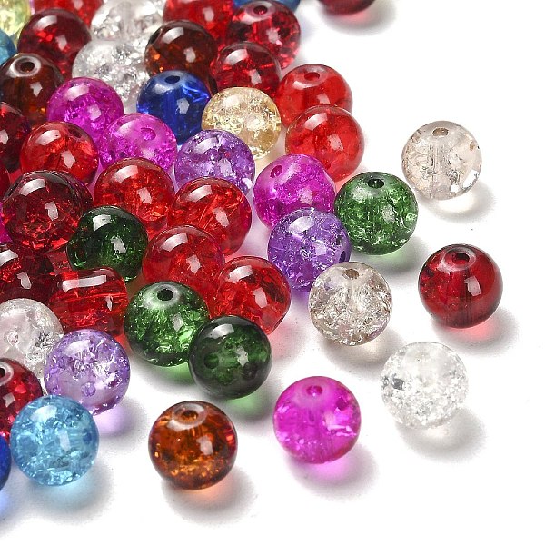 PandaHall Transparent Crackle Glass Beads, Round, Mixed Color, 8x7mm, Hole: 1mm, about 700pcs/500g Glass Round Multicolor
PandaHall Transparent Crackle Glass Beads, Round, Mixed Color, 8x7mm, Hole: 1mm, about 700pcs/500g Glass Round Multicolor