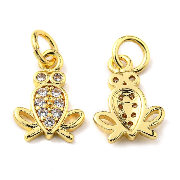 PandaHall Rack Plating Brass Micro Pave Cubic Zirconia Charms, with Jump Ring, Frog, Real 18K Gold Plated, 12.5x8.5x1.8mm, Hole: 3.2mm..., Clear
PandaHall Rack Plating Brass Micro Pave Cubic Zirconia Charms, with Jump Ring, Frog, Real 18K Gold Plated, 12.5x8.5x1.8mm, Hole: 3.2mm..., Clear