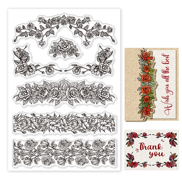 PandaHall GLOBLELAND Roses Lace Clear Stamps for Cards Making Rose Vine Flower Border Silicone Clear Stamp Seals Transparent Stamps for DIY...
PandaHall GLOBLELAND Roses Lace Clear Stamps for Cards Making Rose Vine Flower Border Silicone Clear Stamp Seals Transparent Stamps for DIY...