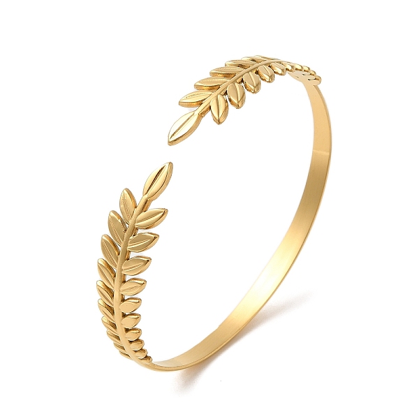 PandaHall 304 Stainless Steel Cuff Bangles, Leafy Branch, Golden, Inner Diameter: 2-5/8x 2-1/4 inch(6.6x5.6cm) 304 Stainless Steel Branch
PandaHall 304 Stainless Steel Cuff Bangles, Leafy Branch, Golden, Inner Diameter: 2-5/8x 2-1/4 inch(6.6x5.6cm) 304 Stainless Steel Branch