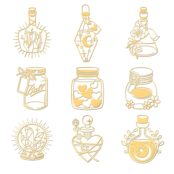 PandaHall 9Pcs Nickel Custom Self-adhesive Picture Stickers, Metal Decals, Golden, Bottle, 40x40mm Nickel Bottle
PandaHall 9Pcs Nickel Custom Self-adhesive Picture Stickers, Metal Decals, Golden, Bottle, 40x40mm Nickel Bottle