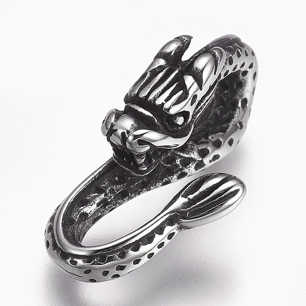 PandaHall 304 Stainless Steel Pendants, Dragon, Antique Silver, 27x13x13mm, Hole: 8x5mm 304 Stainless Steel Dragon
PandaHall 304 Stainless Steel Pendants, Dragon, Antique Silver, 27x13x13mm, Hole: 8x5mm 304 Stainless Steel Dragon