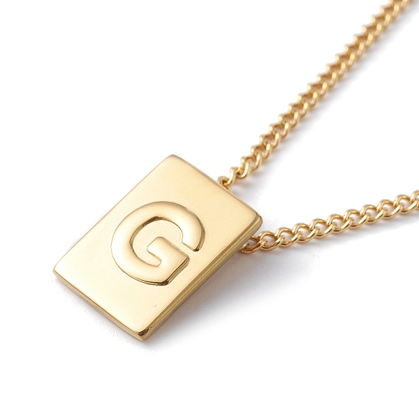 PandaHall Titanium Steel Initial Letter Rectangle Pendant Necklace for Men Women, Golden, Letter.G, 18.11~18.5 inch(46~47cm) Titanium Steel...
PandaHall Titanium Steel Initial Letter Rectangle Pendant Necklace for Men Women, Golden, Letter.G, 18.11~18.5 inch(46~47cm) Titanium Steel...
