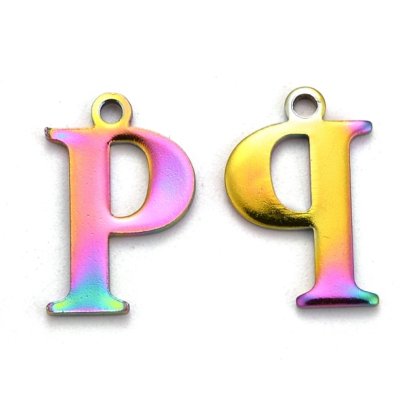 PandaHall Ion Plating(IP) 304 Stainless Steel Alphabet Charms, Rainbow Color, Letter.P, 12.5x8x1mm, Hole: 1mm 304 Stainless Steel Letter P
PandaHall Ion Plating(IP) 304 Stainless Steel Alphabet Charms, Rainbow Color, Letter.P, 12.5x8x1mm, Hole: 1mm 304 Stainless Steel Letter P