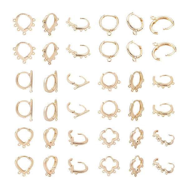 PandaHall Craftdady 12 Pairs 6 Style Brass Hoop Earring Findings, with Loop, Flower & Ring & Triangle & Teardrop, Real 14K Gold Plated, 10... 
PandaHall Craftdady 12 Pairs 6 Style Brass Hoop Earring Findings, with Loop, Flower & Ring & Triangle & Teardrop, Real 14K Gold Plated, 10...