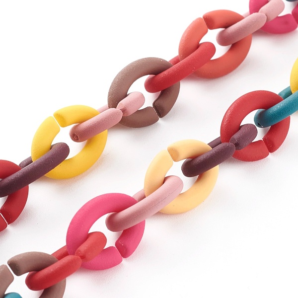 PandaHall Handmade Rubberized Style Acrylic Cable Chains, Colorful, 16x11.5x3mm, about 39.37 inch(1m)/strand Acrylic
PandaHall Handmade Rubberized Style Acrylic Cable Chains, Colorful, 16x11.5x3mm, about 39.37 inch(1m)/strand Acrylic