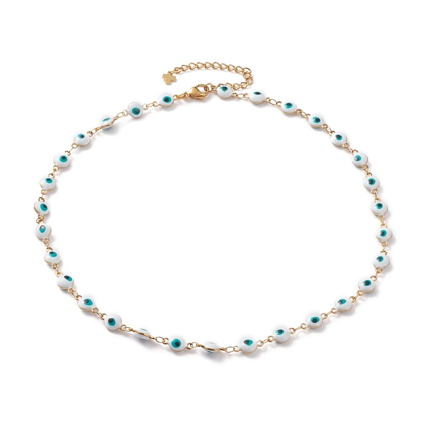 PandaHall 304 Stainless Steel Link Chain Necklaces, with Enamel and Lobster Claw Clasps, Evil Eye, White, Golden, 15-3/4 inch(40cm) 304...
PandaHall 304 Stainless Steel Link Chain Necklaces, with Enamel and Lobster Claw Clasps, Evil Eye, White, Golden, 15-3/4 inch(40cm) 304...