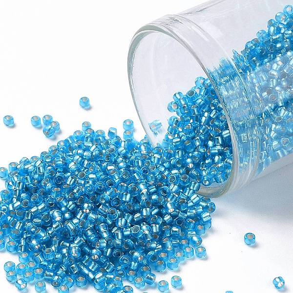 PandaHall TOHO Round Seed Beads, Japanese Seed Beads, (23BF) Silver Lined Frost Dark Aquamarine, 15/0, 1.5mm, Hole: 0.7mm, about 3000pcs/10g..., Cyan
PandaHall TOHO Round Seed Beads, Japanese Seed Beads, (23BF) Silver Lined Frost Dark Aquamarine, 15/0, 1.5mm, Hole: 0.7mm, about 3000pcs/10g..., Cyan