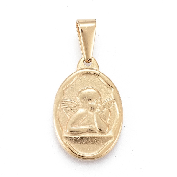 PandaHall 304 Stainless Steel Pendants, Oval with Angel, Golden, 22x14.5x2.5mm, Hole: 3x7mm 304 Stainless Steel Oval
PandaHall 304 Stainless Steel Pendants, Oval with Angel, Golden, 22x14.5x2.5mm, Hole: 3x7mm 304 Stainless Steel Oval