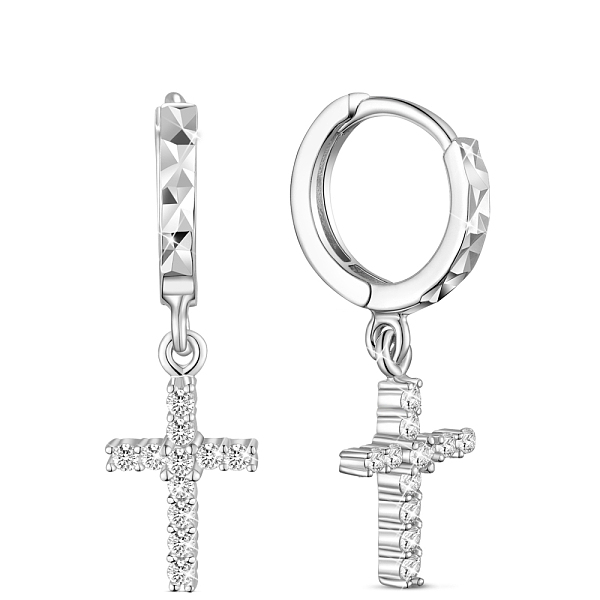 PandaHall SHEGRACE Rhodium Plated 925 Sterling Silver Hoop Earrings, with Brass Micro Pave AAA Cubic Zirconia Cross Pendant, Platinum, 28mm...
PandaHall SHEGRACE Rhodium Plated 925 Sterling Silver Hoop Earrings, with Brass Micro Pave AAA Cubic Zirconia Cross Pendant, Platinum, 28mm...