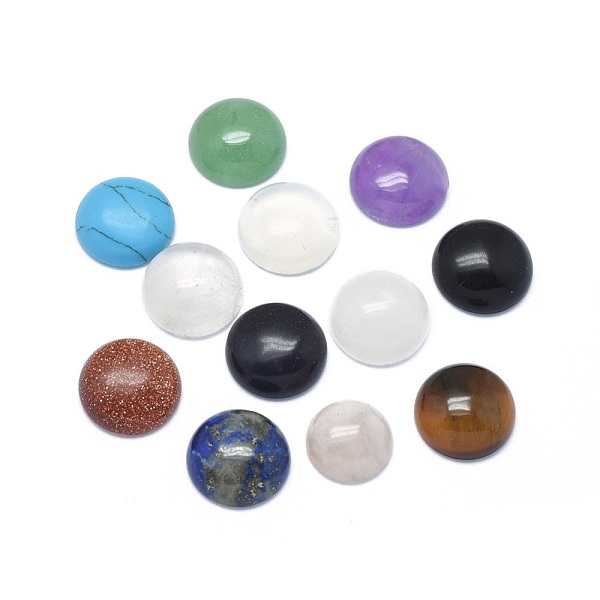 PandaHall Natural & Synthetic Gemstone Cabochons, Half Round, 8x3~4.5mm Mixed Stone Half Round
PandaHall Natural & Synthetic Gemstone Cabochons, Half Round, 8x3~4.5mm Mixed Stone Half Round