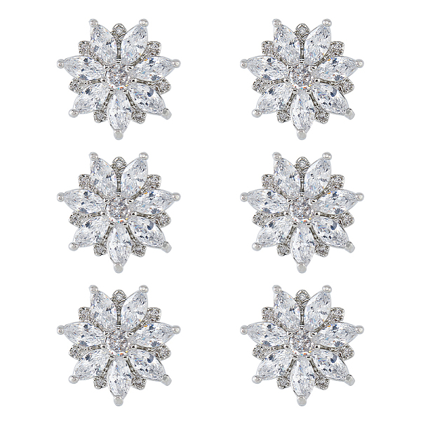 PandaHall SUPERFINDINGS 6Pcs 1-Hole Brass with Cubic Zirconia Shank Buttons, Flower, Platinum, 18x18.5x7.5mm, Hole: 1.2mm Brass Flower
PandaHall SUPERFINDINGS 6Pcs 1-Hole Brass with Cubic Zirconia Shank Buttons, Flower, Platinum, 18x18.5x7.5mm, Hole: 1.2mm Brass Flower