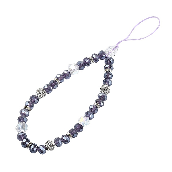 PandaHall Rondelle Glass & Polymer Clay Rhinestone Beads Phone Hand Strap Chains, Mobile Accessories Decoration, Medium Slate Blue, 17cm...
PandaHall Rondelle Glass & Polymer Clay Rhinestone Beads Phone Hand Strap Chains, Mobile Accessories Decoration, Medium Slate Blue, 17cm...