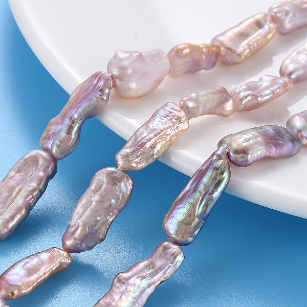 PandaHall Natural Keshi Pearl Beads Strands, Cultured Freshwater Pearl, Nuggets, Lavender, 15~34x6~12x4~7mm, Hole: 0.6mm, about..., Purple
PandaHall Natural Keshi Pearl Beads Strands, Cultured Freshwater Pearl, Nuggets, Lavender, 15~34x6~12x4~7mm, Hole: 0.6mm, about..., Purple