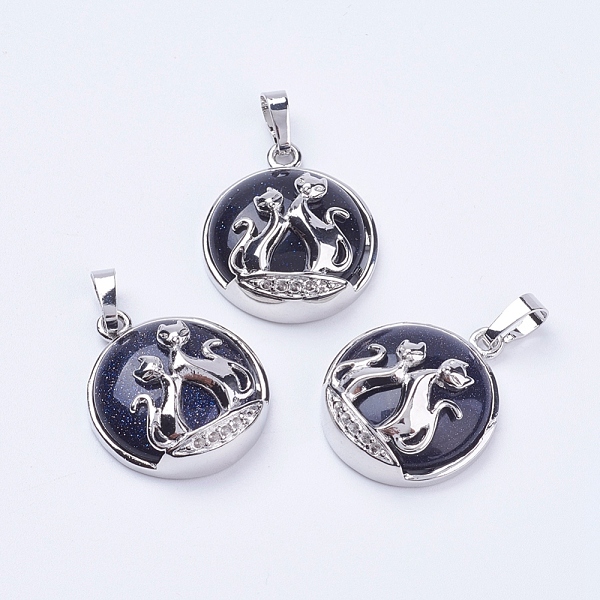 PandaHall Synthetic Blue Goldstone Pendants, with Brass Findings, Flat Round with Fox, Platinum, 28~29x23~24x9~10mm, Hole: 5x7mm Blue...
PandaHall Synthetic Blue Goldstone Pendants, with Brass Findings, Flat Round with Fox, Platinum, 28~29x23~24x9~10mm, Hole: 5x7mm Blue...