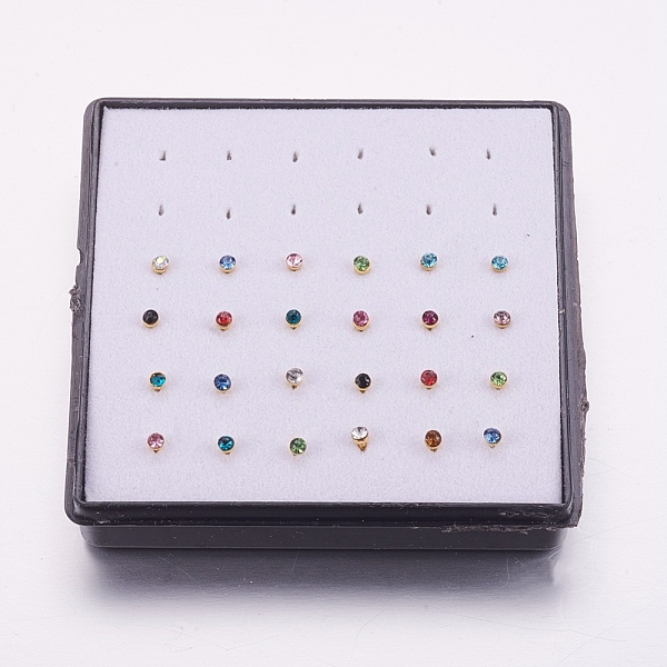 PandaHall 316L Surgical Stainless Steel Nose Studs Nose Piercing Jewelry, Nose Bone Rings, with Rhinestone, Golden, Mixed Color, 2X1.5mm..., Multicolor
PandaHall 316L Surgical Stainless Steel Nose Studs Nose Piercing Jewelry, Nose Bone Rings, with Rhinestone, Golden, Mixed Color, 2X1.5mm..., Multicolor
