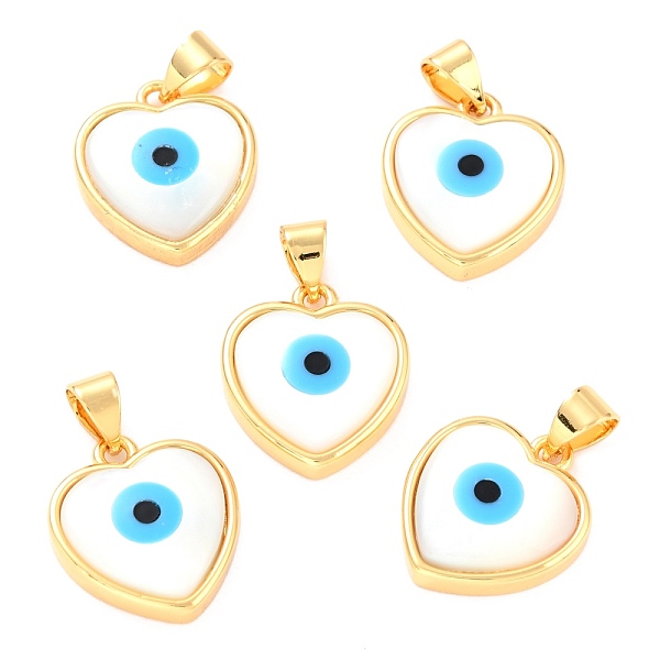 PandaHall Natural River Shell Pendants, with Jump Rings and Golden Plated Brass Findings, Heart with Evil Eye, White, 16x14x4mm, Jump Ring...
PandaHall Natural River Shell Pendants, with Jump Rings and Golden Plated Brass Findings, Heart with Evil Eye, White, 16x14x4mm, Jump Ring...
