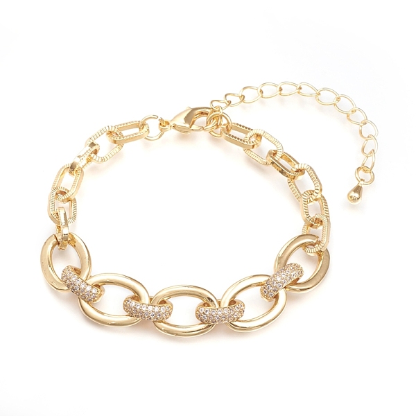 PandaHall Brass Cable Chains Bracelets, with Clear Cubic Zirconia and Lobster Claw Clasps, Textured, Long-Lasting Plated, Golden, 6-1/4 inch...
PandaHall Brass Cable Chains Bracelets, with Clear Cubic Zirconia and Lobster Claw Clasps, Textured, Long-Lasting Plated, Golden, 6-1/4 inch...