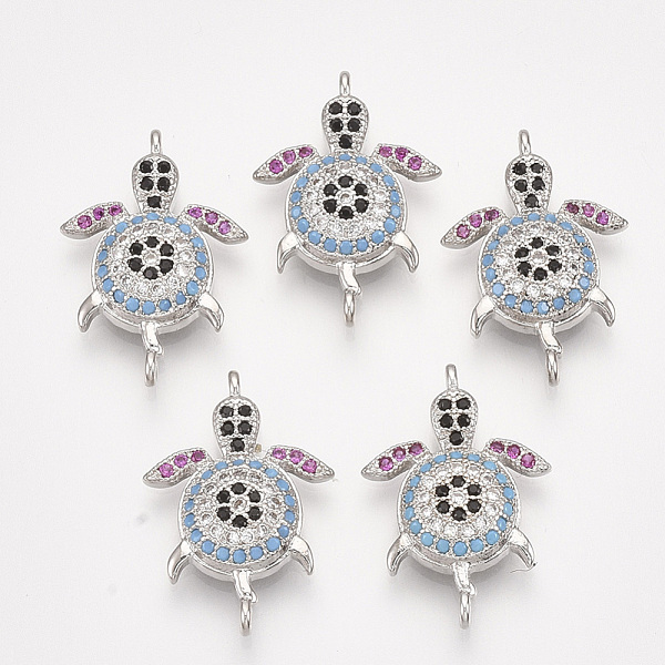PandaHall Brass Micro Pave Cubic Zirconia Links, Turtle, Colorful, Platinum, 21x14x3.5mm, Hole: 1.2mm Brass+Cubic Zirconia Tortoise
PandaHall Brass Micro Pave Cubic Zirconia Links, Turtle, Colorful, Platinum, 21x14x3.5mm, Hole: 1.2mm Brass+Cubic Zirconia Tortoise