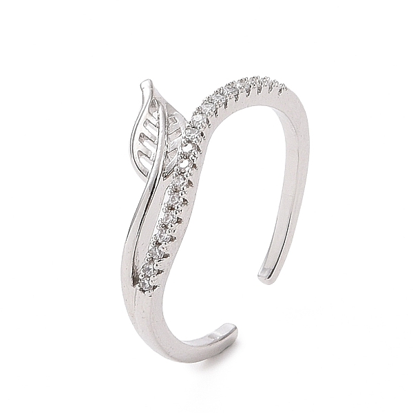 PandaHall Clear Cubic Zirconia Leaf Open Cuff Ring, Brass Jewelry for Women, Platinum, US Size 6 1/2(16.9mm) Brass+Cubic Zirconia Clear
PandaHall Clear Cubic Zirconia Leaf Open Cuff Ring, Brass Jewelry for Women, Platinum, US Size 6 1/2(16.9mm) Brass+Cubic Zirconia Clear