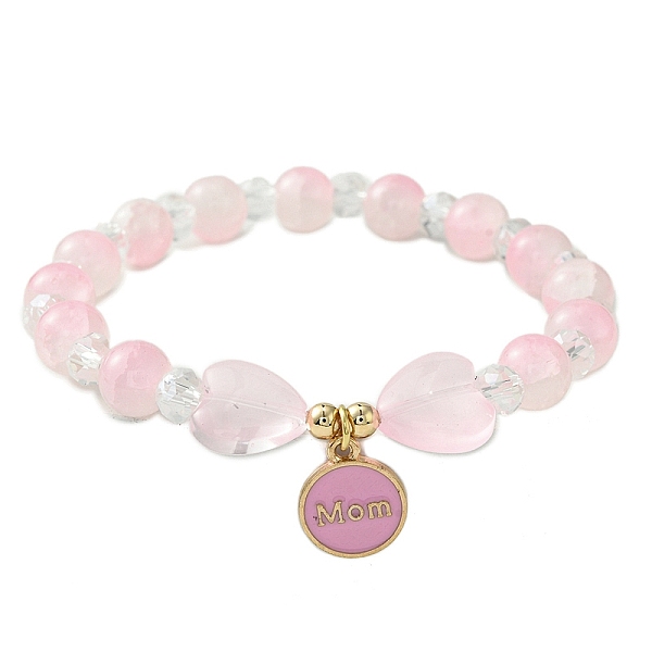 PandaHall Jewelry Gift for Mother's Day, Alloy Enamel Charm Bracelets, Round & Heart Twon Tone Glass Beaded Bracelet for Women, Pearl Pink...
PandaHall Jewelry Gift for Mother's Day, Alloy Enamel Charm Bracelets, Round & Heart Twon Tone Glass Beaded Bracelet for Women, Pearl Pink...