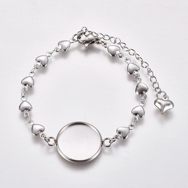 PandaHall 304 Stainless Steel Bracelet Making, with Lobster Claw Clasps, Heart Link Chains and Flat Round Cabochon Settings, Stainless Steel...
PandaHall 304 Stainless Steel Bracelet Making, with Lobster Claw Clasps, Heart Link Chains and Flat Round Cabochon Settings, Stainless Steel...