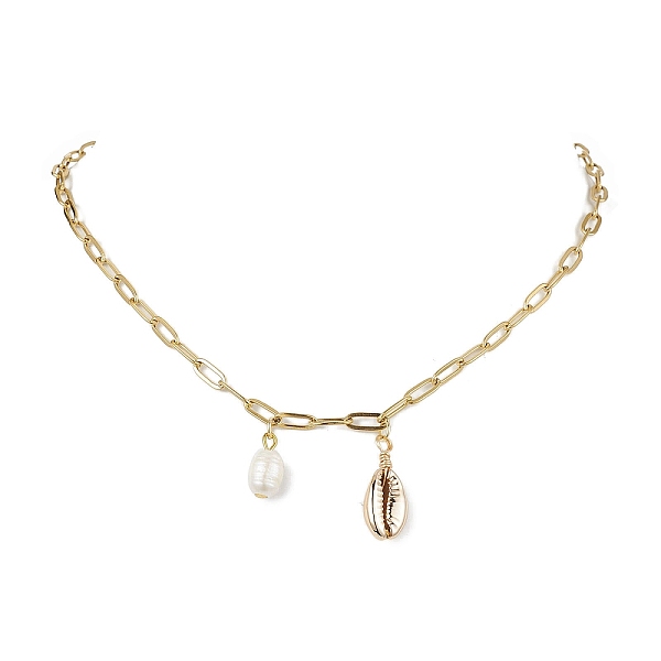PandaHall Natural Cultured Freshwater Pearl Necklaces, Ion Plating(IP) 304 Stainless Steel Cable Chains and Shell Beads, Oval, Real 18K Gold...
PandaHall Natural Cultured Freshwater Pearl Necklaces, Ion Plating(IP) 304 Stainless Steel Cable Chains and Shell Beads, Oval, Real 18K Gold...