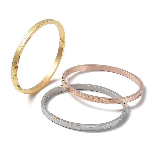 PandaHall 3Pcs 3 Color 304 Stainless Steel Bangles Set, Roman Numerals, Mixed Color, 2x2-3/8 inch(50x59mm), 1Pc/style 304 Stainless Steel...
PandaHall 3Pcs 3 Color 304 Stainless Steel Bangles Set, Roman Numerals, Mixed Color, 2x2-3/8 inch(50x59mm), 1Pc/style 304 Stainless Steel...