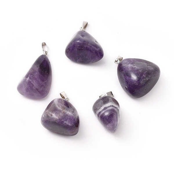 PandaHall Natural Amethyst Pendants, with Platinum Tone Brass Findings, Nuggets, 23~30x13~22x12~20mm, Hole: 5x3mm Amethyst Nuggets
PandaHall Natural Amethyst Pendants, with Platinum Tone Brass Findings, Nuggets, 23~30x13~22x12~20mm, Hole: 5x3mm Amethyst Nuggets