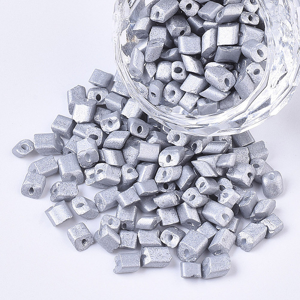 PandaHall 6/0 Baking Paint Glass Seed Beads, Oblique Cut Beads, Opaque Colours, Silver, 6/0, 4~8x3.5~4.5x2.5~3mm, Hole: 0.9mm, about...
PandaHall 6/0 Baking Paint Glass Seed Beads, Oblique Cut Beads, Opaque Colours, Silver, 6/0, 4~8x3.5~4.5x2.5~3mm, Hole: 0.9mm, about...
