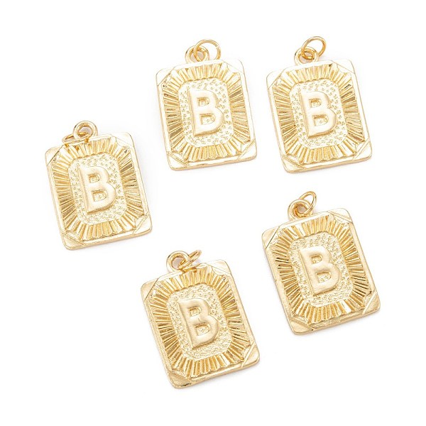 PandaHall Brass Pendants, with Jump Ring, Long-Lasting Plated, Cadmium Free & Nickel Free & Lead Free, Rectangle with Alphabet, Real 18K...
PandaHall Brass Pendants, with Jump Ring, Long-Lasting Plated, Cadmium Free & Nickel Free & Lead Free, Rectangle with Alphabet, Real 18K...