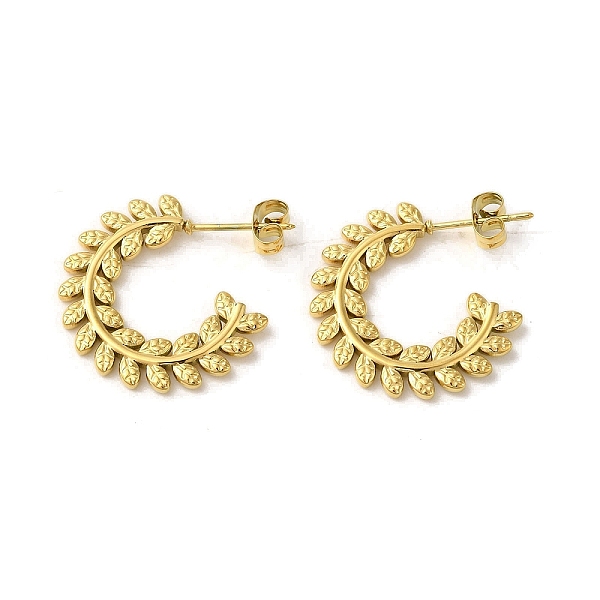 PandaHall 304 Stainless Steel Half Hoop Stud Earrings for Women, Leaf, Golden, 22x1.5mm 304 Stainless Steel Leaf
PandaHall 304 Stainless Steel Half Hoop Stud Earrings for Women, Leaf, Golden, 22x1.5mm 304 Stainless Steel Leaf