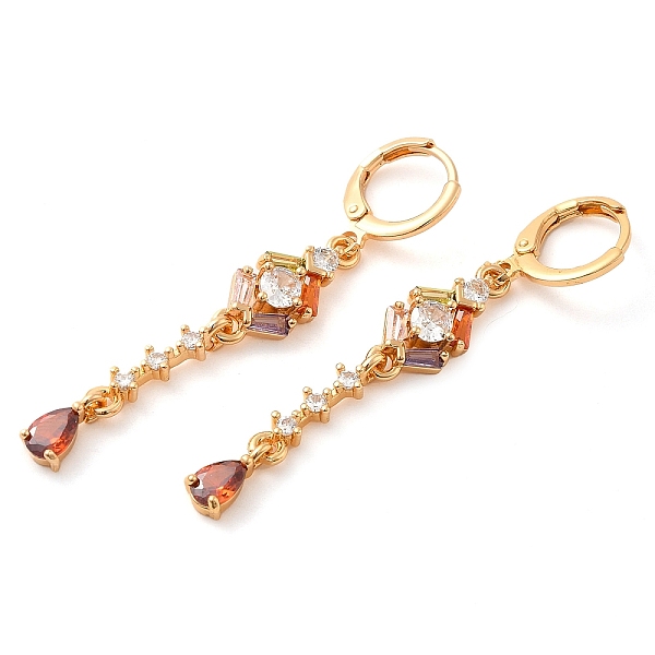 PandaHall Rack Plating Golden Brass Dangle Leverback Earrings, with Cubic Zirconia, Teardrop, Colorful, 51x8mm Cubic Zirconia Teardrop
PandaHall Rack Plating Golden Brass Dangle Leverback Earrings, with Cubic Zirconia, Teardrop, Colorful, 51x8mm Cubic Zirconia Teardrop