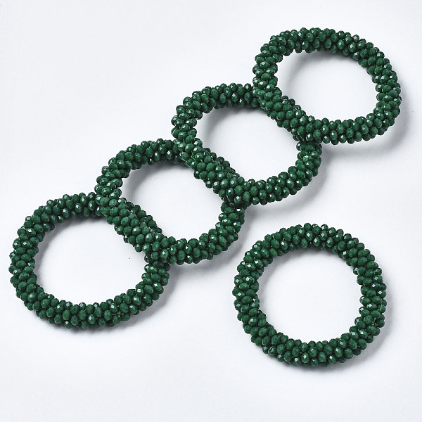 PandaHall Faceted Opaque Glass Beads Stretch Bracelets, Torsade Bracelets, Random Color Rope, Rondelle, Dark Green, Inner Diameter: 2 inch...
PandaHall Faceted Opaque Glass Beads Stretch Bracelets, Torsade Bracelets, Random Color Rope, Rondelle, Dark Green, Inner Diameter: 2 inch...