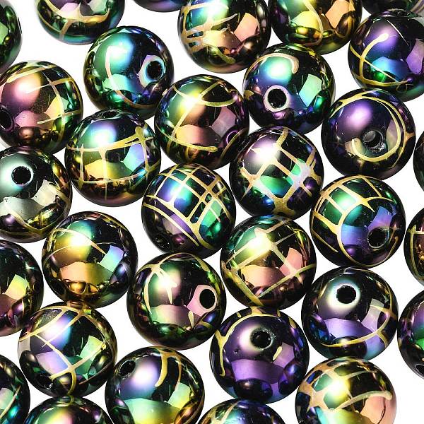 PandaHall UV Plating Rainbow Iridescent Acrylic Beads, Drawbench, Round, Black, 15.5x15mm, Hole: 2.7mm Acrylic Round Black
PandaHall UV Plating Rainbow Iridescent Acrylic Beads, Drawbench, Round, Black, 15.5x15mm, Hole: 2.7mm Acrylic Round Black