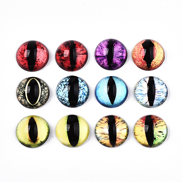 PandaHall Glass Cabochons, Half Round with Dragon Eye, Mixed Color, 24x12mm, 12pcs/set Glass Half Round Multicolor
PandaHall Glass Cabochons, Half Round with Dragon Eye, Mixed Color, 24x12mm, 12pcs/set Glass Half Round Multicolor
