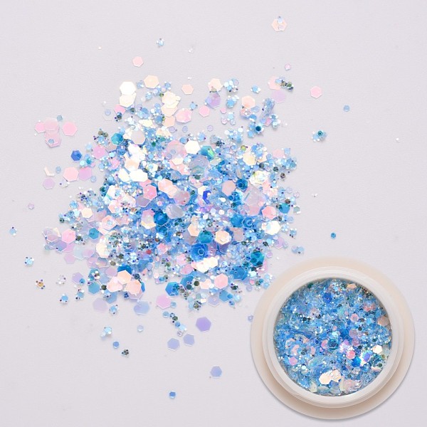 PandaHall Shiny Nail Art Glitter Flakes, Holographic Nail Sequins Hexagon Iridescent Chameleon Powder, for DIY Design Manicure, Deep Sky..., Blue
PandaHall Shiny Nail Art Glitter Flakes, Holographic Nail Sequins Hexagon Iridescent Chameleon Powder, for DIY Design Manicure, Deep Sky..., Blue